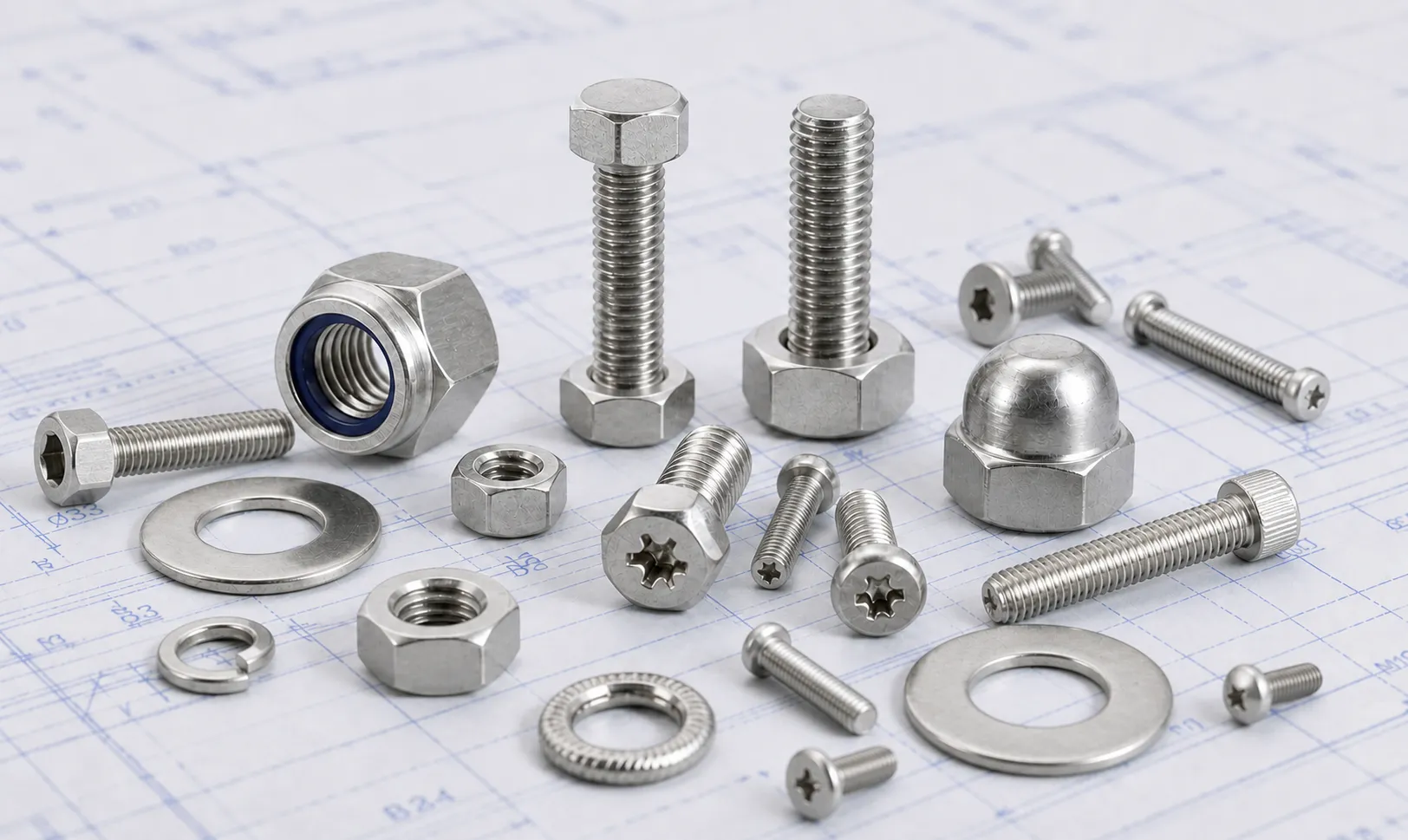 17-4 PH Stainless Steel Fasteners Including Hex Bolts Stud Bolts Nuts Washers and Anchor Bolts