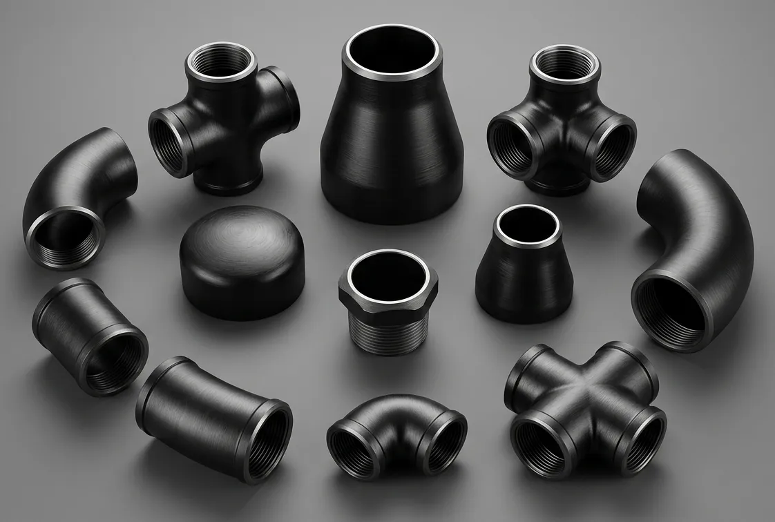 Carbon Steel Pipe Fittings Including Elbows Tees Reducers Pipe Caps and Stub Ends