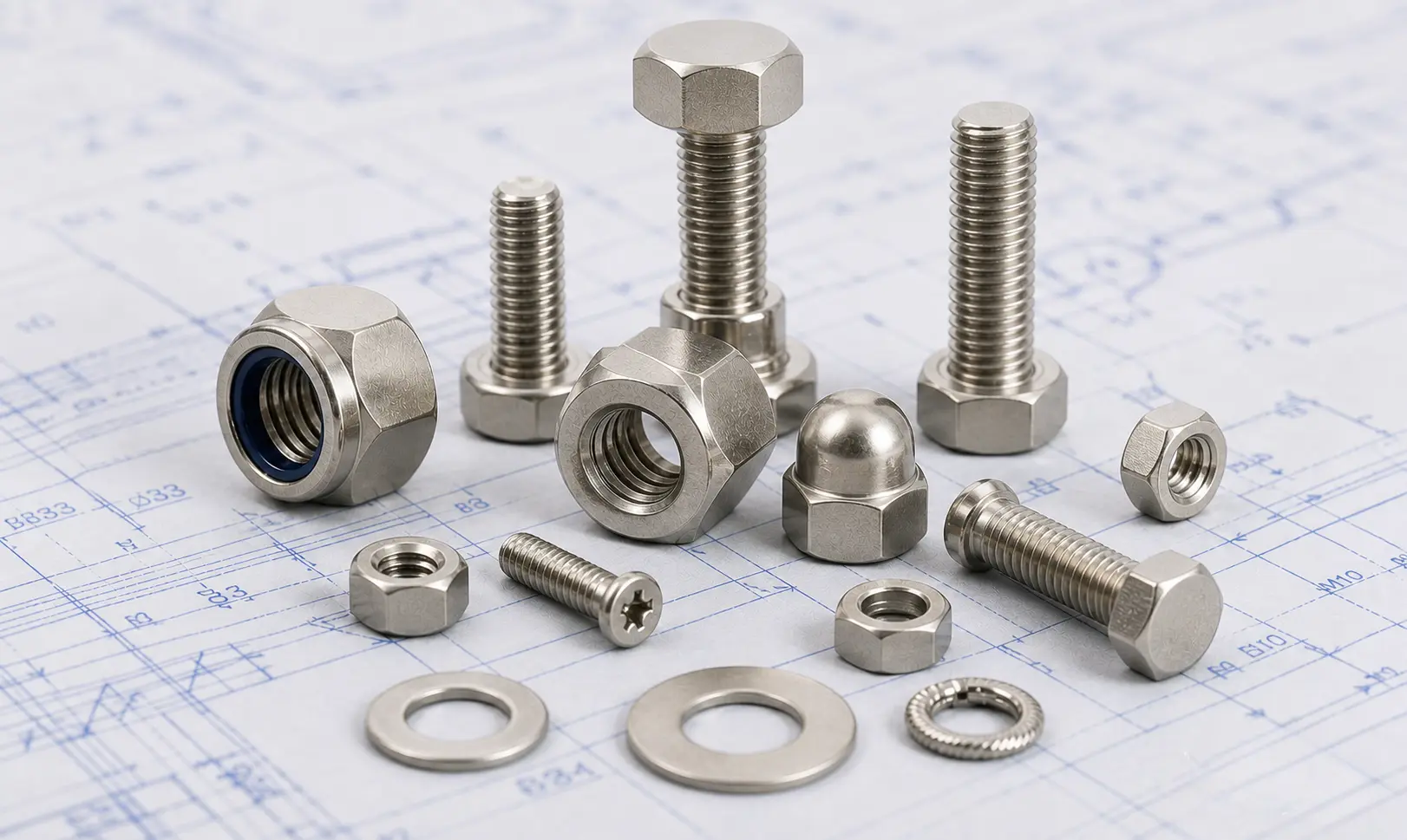 Industrial Nickel Alloy Fasteners Including Bolts Nuts Stud Bolts and Washers