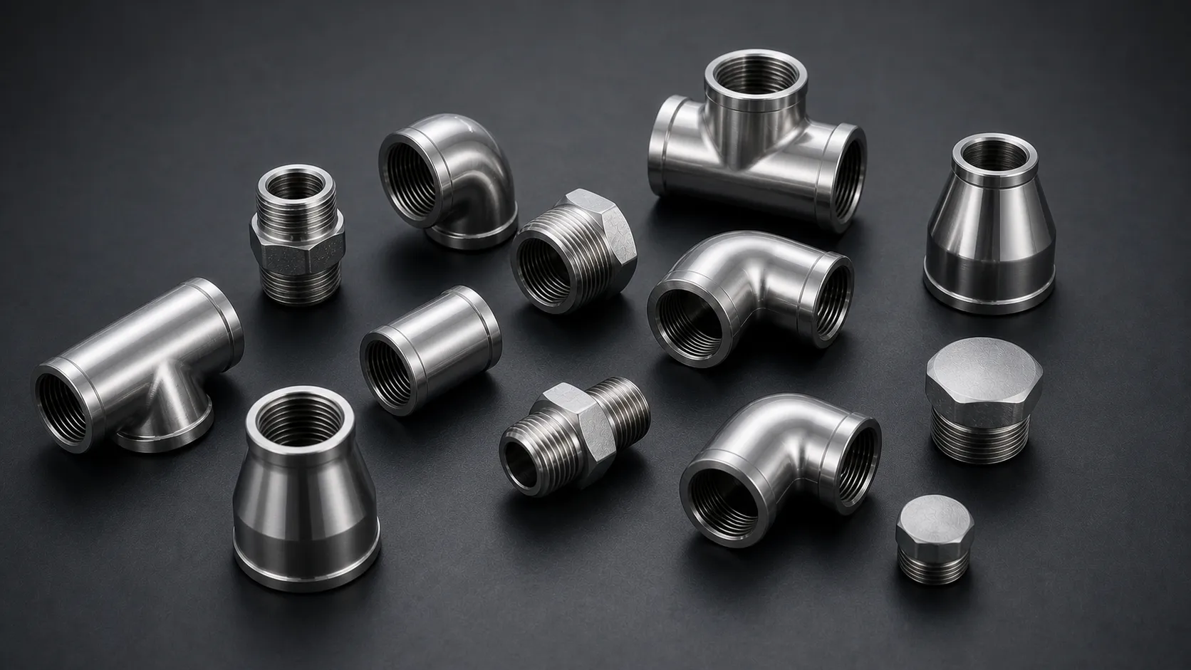 Stainless Steel 304 and 304L Pipe Fittings Including Elbows Tees Reducers Pipe Caps and Stub Ends